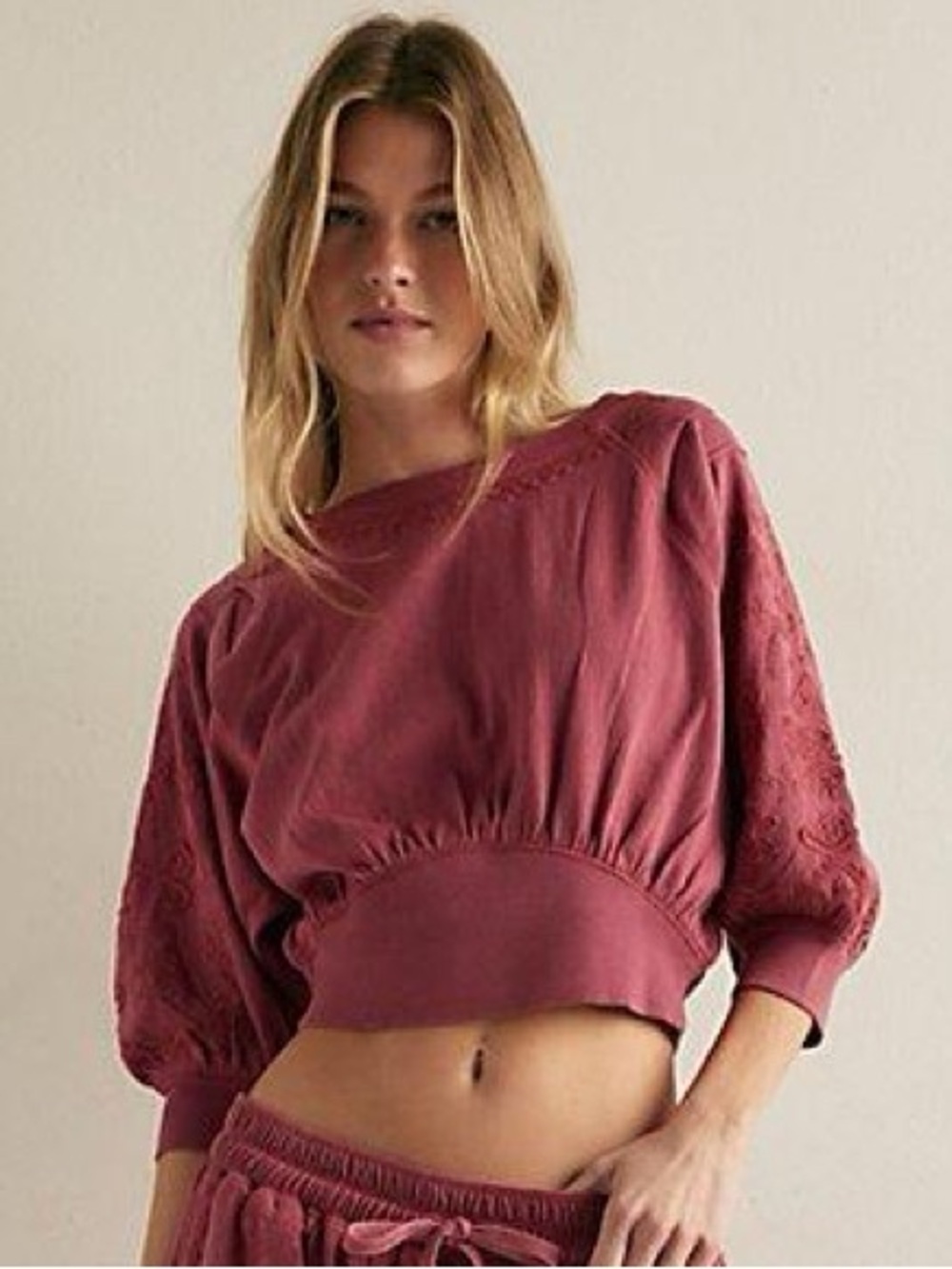 NWT FREE PEOPLE INTIMATELY Feeling Special Pullover | Miss Crimson MSRP $118 | L